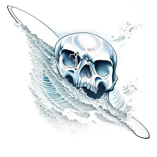 Ocean Wave Blood Skull Surf