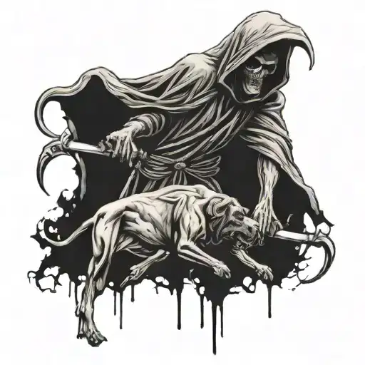 Presa Canario Mauling Grim Reaper In Cemetery