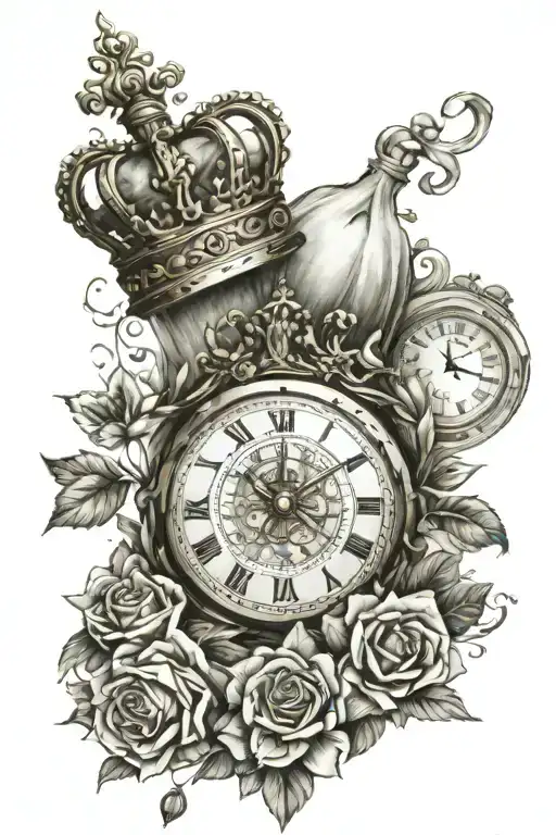 Crown And Clock Geometric