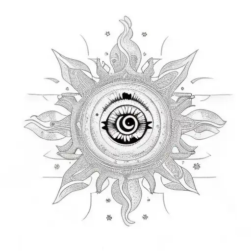 The Sun With Arabic Wriring Around It