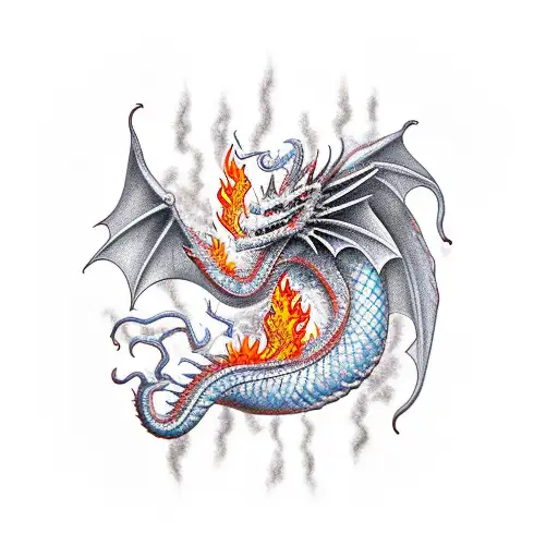 Dragon That Spits Flames On A Magic Vial