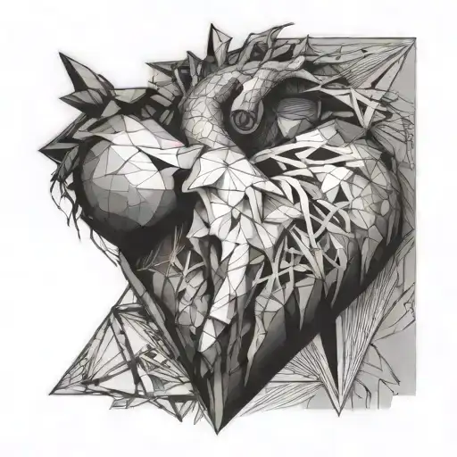 Geometric Iced Heart In Back