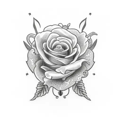 Black Dagger With Flowers And Ahot Pink Colored Snake