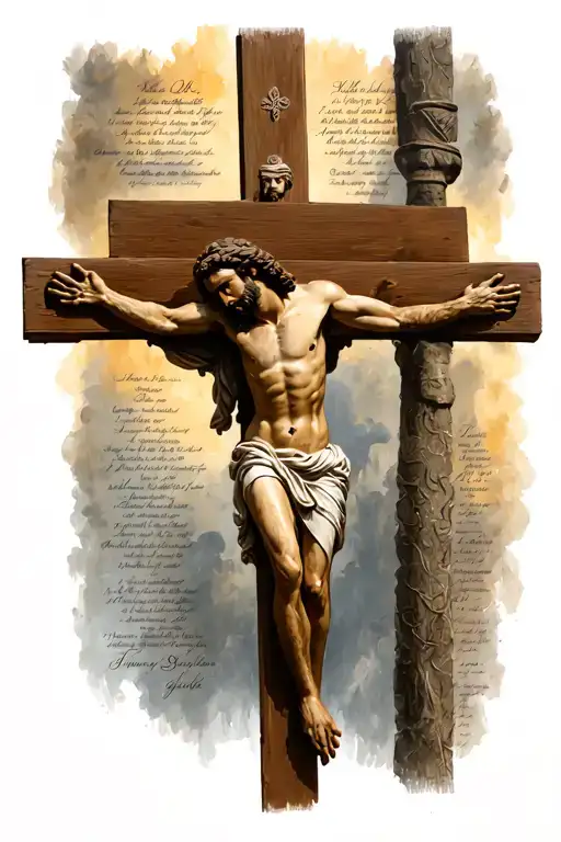 Jesus On The Cross With Psalm