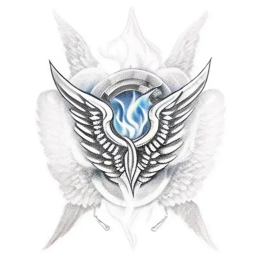 Winged Wheel Fire End Feathers With Helmet