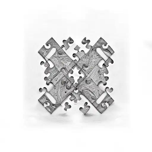 Puzzle Pieces Peering Through Into Space