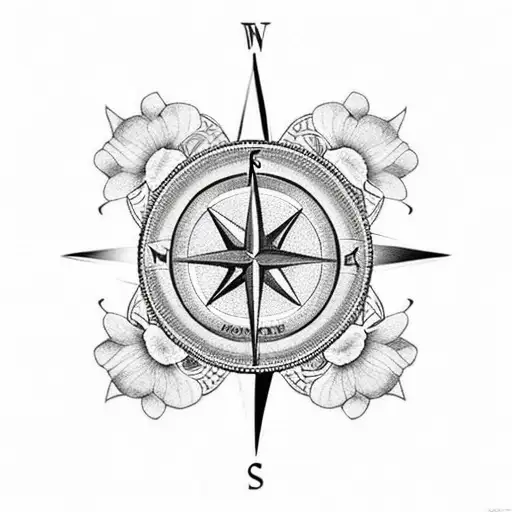 Compass With California Poppy Behind It