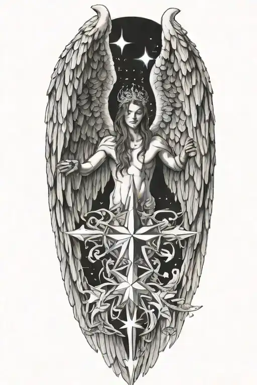 Northern Star Inside Angel Wings Holding