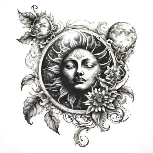 Sun And Moon Made Of Smoke