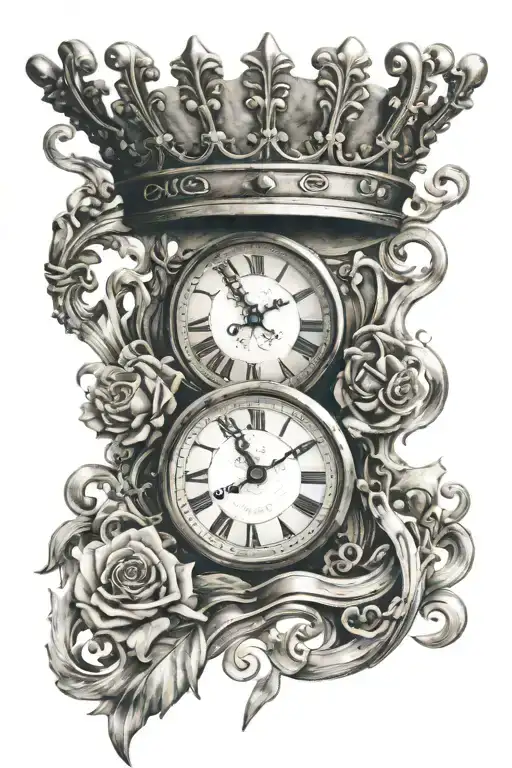 Crown And Clock Melting Away