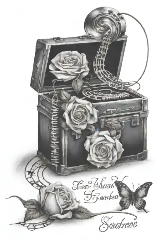 Music Note Intertwined Roses