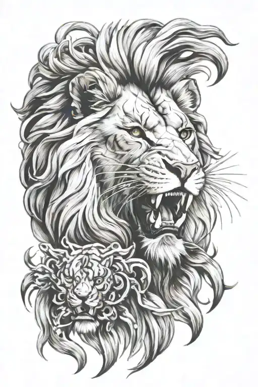 Lion Galatasaray Football Tattoo Design