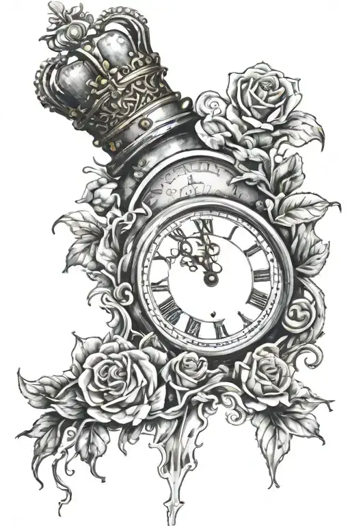 Crown And Clock Melting Away No Flowers Growing