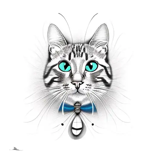 Cat Whith A Butterfly On The Nose