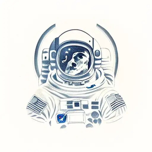 Astronaut On Moon Looking To Earth