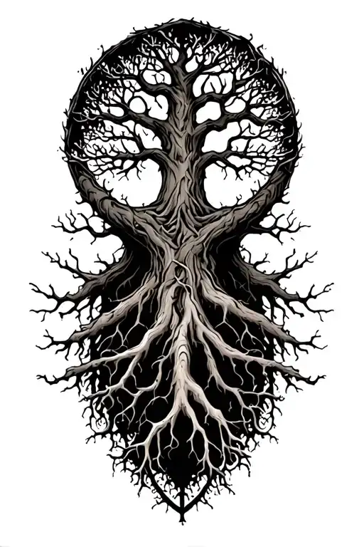 Gothic Tree Of Life With Midevil Roots