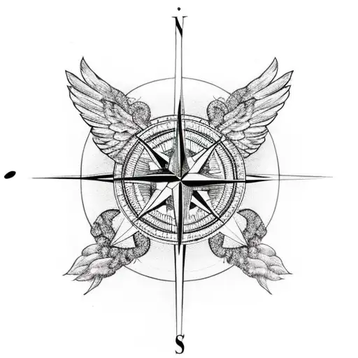 Compass North Angel Wings