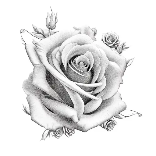 Angel And Black Roses