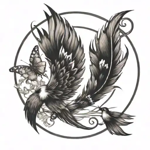 Two Scissor Tails Flying In A Circle