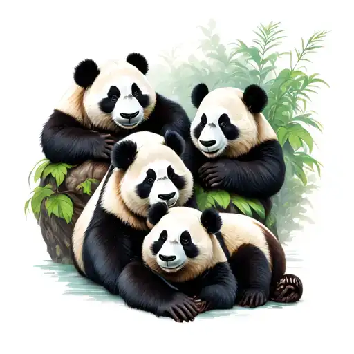 Panda With Four Panditas