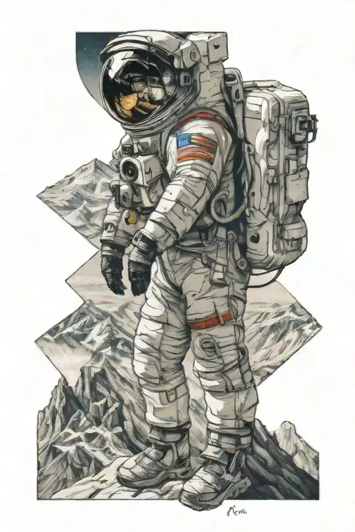 Astronaut And Mountains
