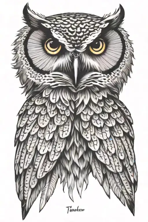 Owl Top Down View Of Wing Span