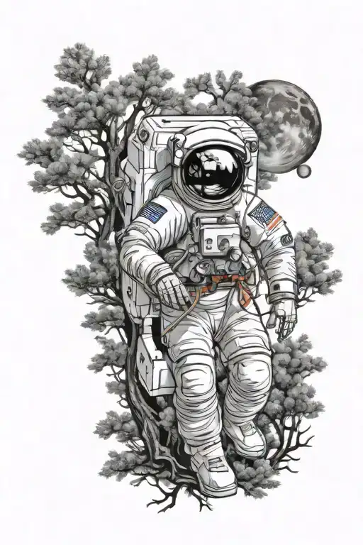 Astronaut And Trees