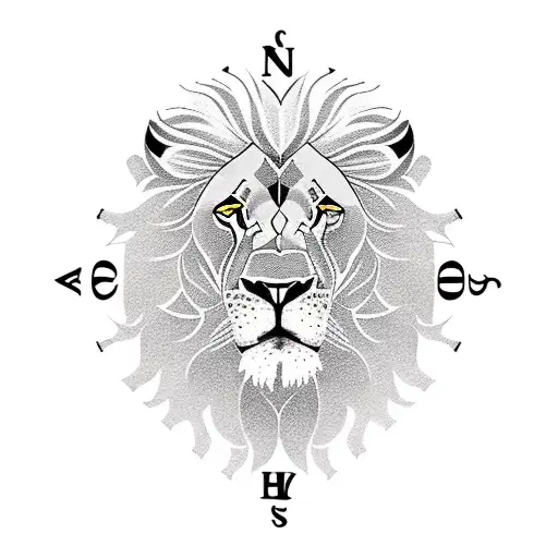 Lion With Nordic Compass