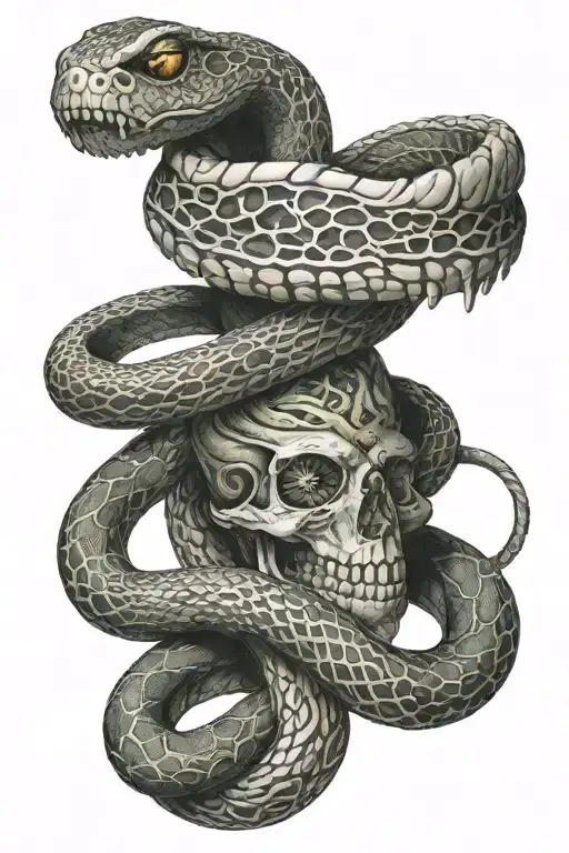 Toxic Written On Neck With Small Snake Wrapped