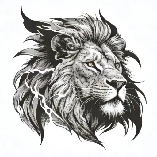 Lion With Lightning Bolts