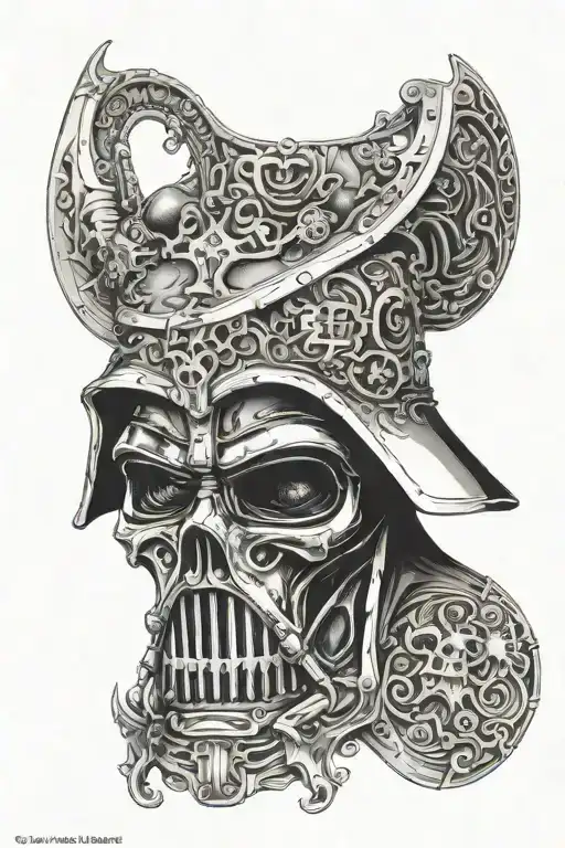 Half Death Vader Helmet Other Half Skull