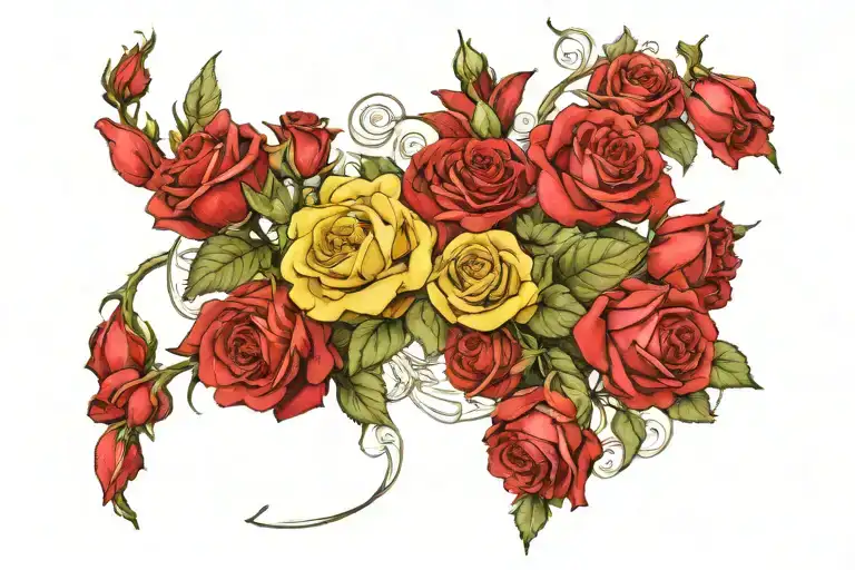 Birth Flowers Of May Plus Roses Intertwined