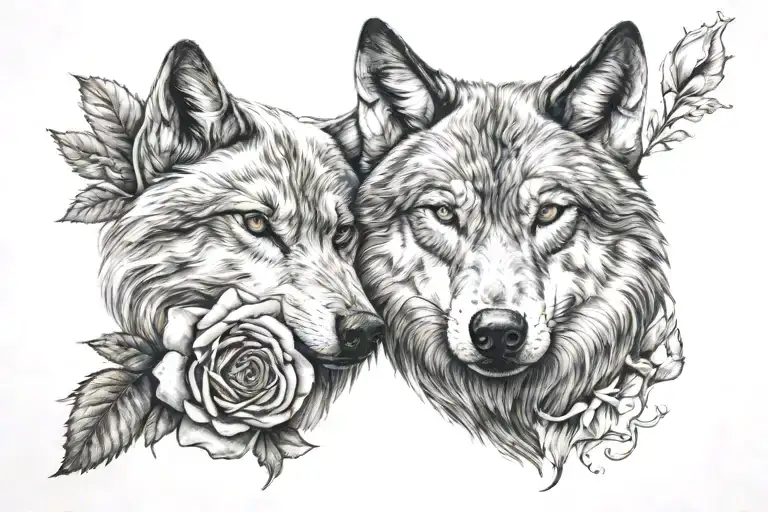 Rose And Wolf Head