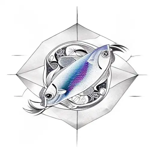 Pisces With Geometric Designs
