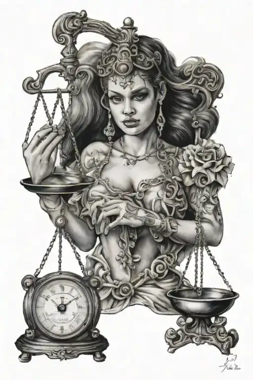 Female Holding Balance Scale