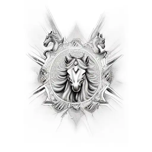 Four Horsemen Of The Apocalypse In A Line