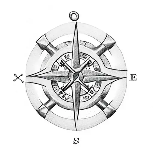 Anchor Cross Compass