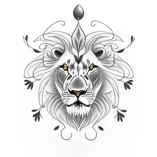 Lion With Butterfly On Nose