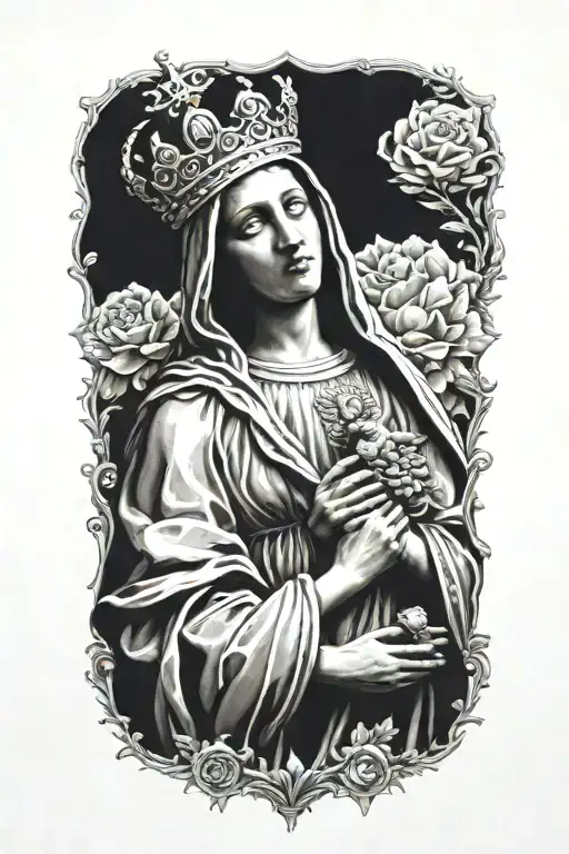 Virgin Mary With Crown Made