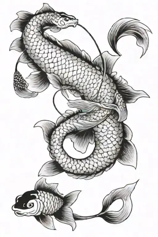 Geisa Warrior Battling A Koi Fish