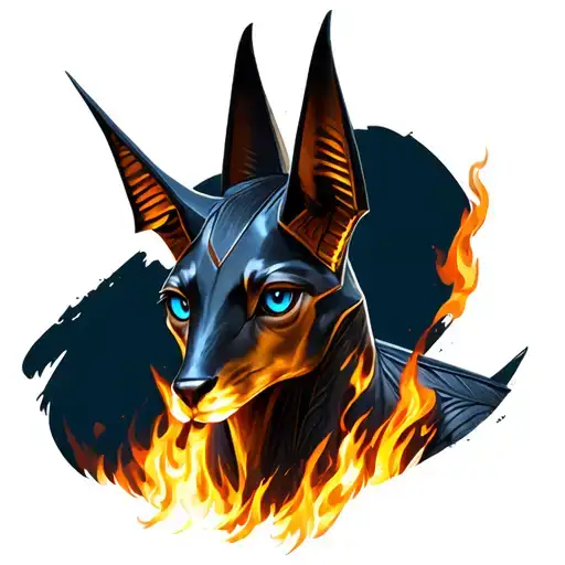 Anubis With Blue Eyes Like Fire