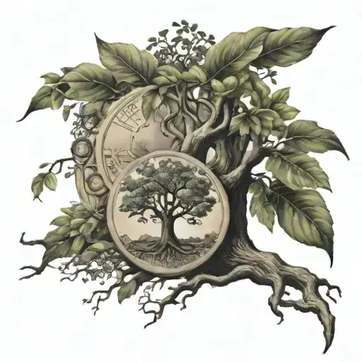 Tatto That Represents God Money And Family Tree