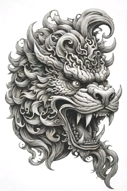 Foo Dog Angry With Smoke
