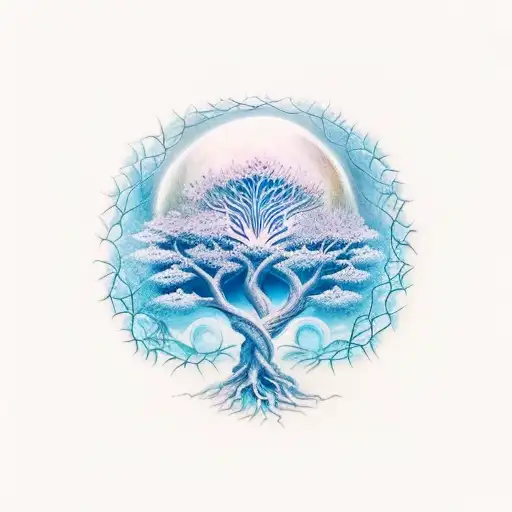 Nordic Tree Of Life Surrounded By Outer Space