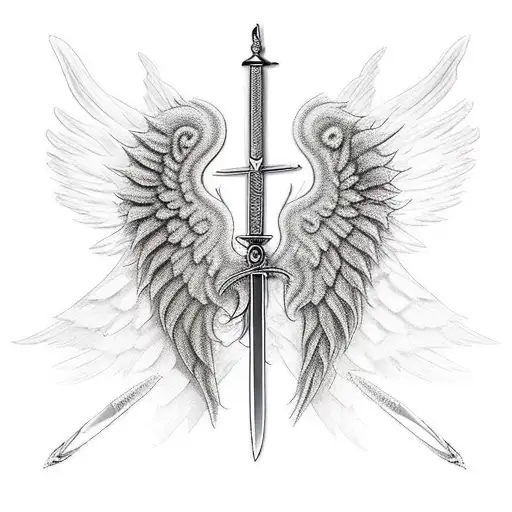 Angel Cut Chest Blood Sword Wings Big Aesthetics