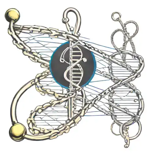 A Realistic Dna Double Helix Intertwined With A Stethoscope