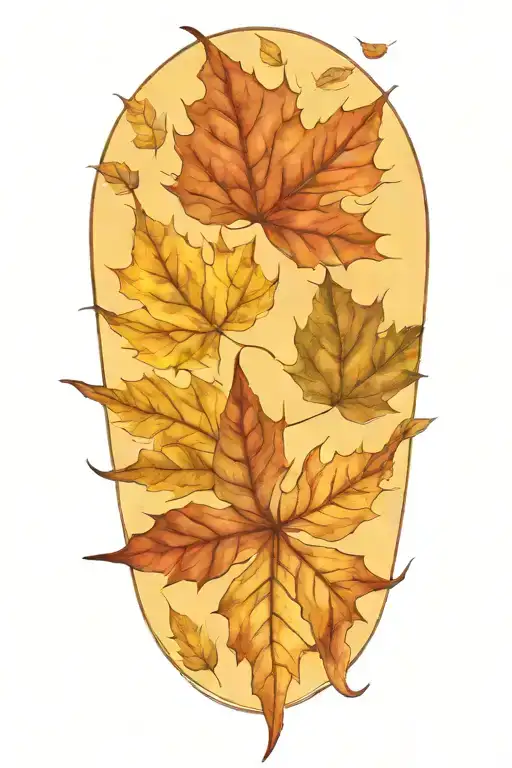 Autumn Leaves Falling In The Wind