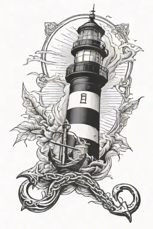 Light House And Anchor Cross