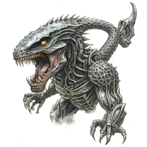 A Realistic Portrait Of A Predator Hunting Down An Alien Xenomorph