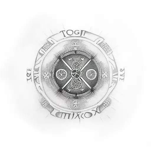 Vegvisir Symbol With Dark Smoke